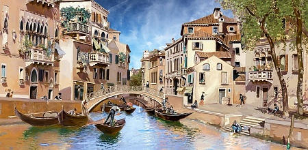 Фотообои DIVINO Decor Канал Венеции живопись H-032